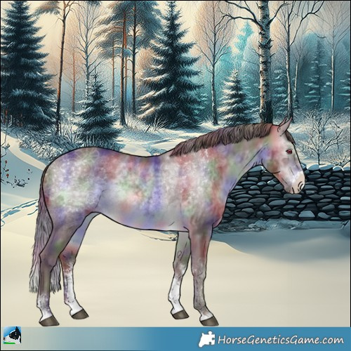 Horse Color:Nacre Chocolate Brown Chinchilla Sabino Rabicano