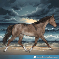 Horse Color:Liver Red Dun Tobiano Brindle 