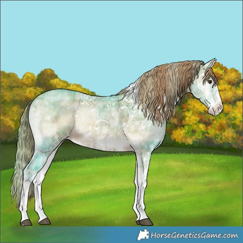 Horse Color:Watercolor Plaid  White Spotted Liver Red Onyx Ice Sabino 
