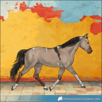 Horse Color:Liver Red Dun Tobiano