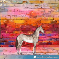 Horse Color:Liver Red Dun Sabino Rabicano Brindle 