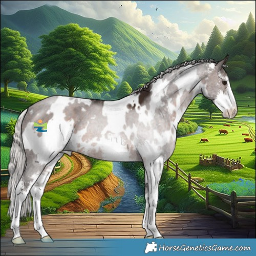 Horse Color:White Spotted Silver Brown Sabino 