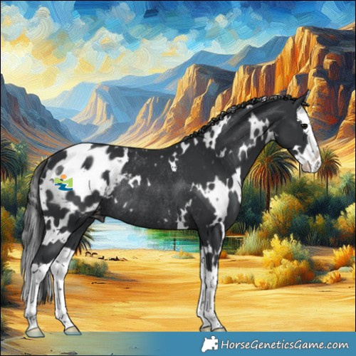 Horse Color:White Spotted Black Splash Appaloosa Rabicano 