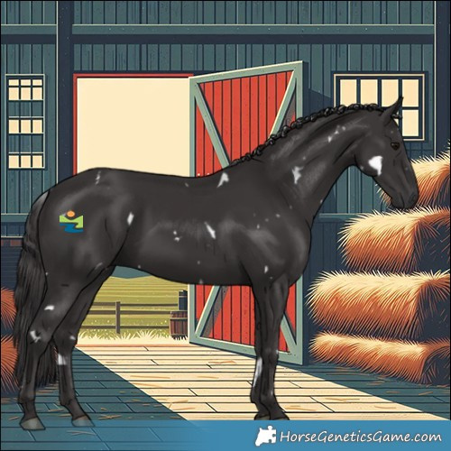 Horse Color:White Spotted Smoky Black Rabicano 