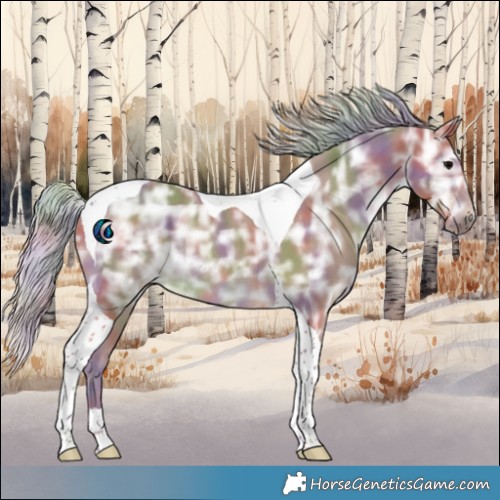 Horse Color:Nacre Silver Black Ice Tobiano Rabicano 