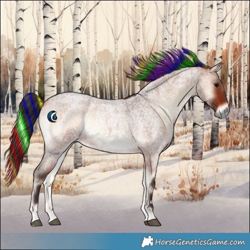 Horse Color:Painted Bay Roan Onyx