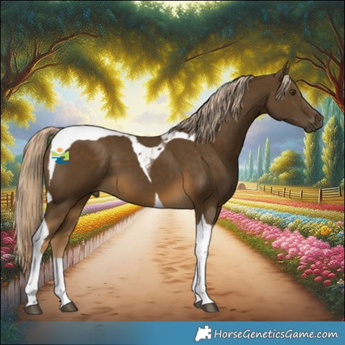 Horse Color:Chocolate Palomino Mushroom Tobiano 