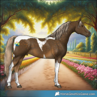 Horse Color:Chocolate Palomino Mushroom Tobiano 