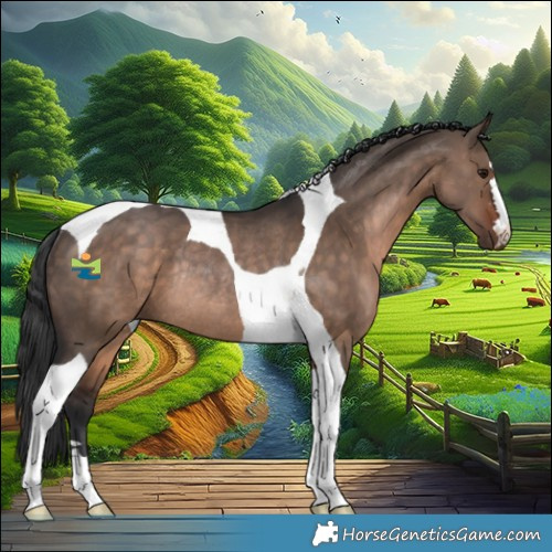 Horse Color:Brown Dun Tobiano Rabicano 
