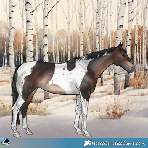 Horse Color:Brown Tobiano Rabicano