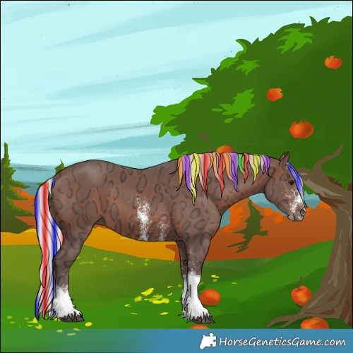 Horse Color:Painted White Spotted Silver Bay Ice Tobiano 