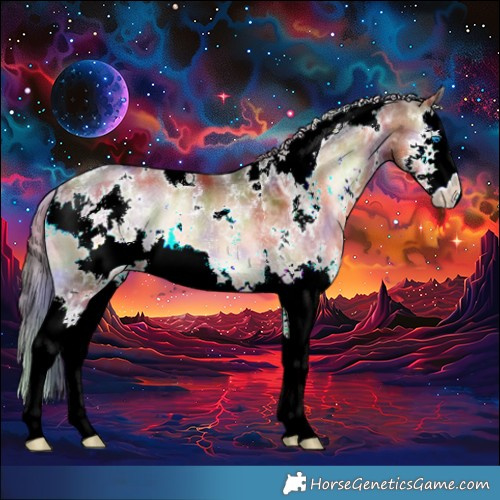 Horse Color:Nacre White Spotted Brown Ice Onyx Splash Rabicano 