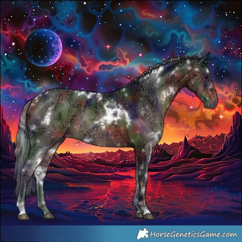 Horse Color:Nacre White Spotted Brown Ice Rabicano
