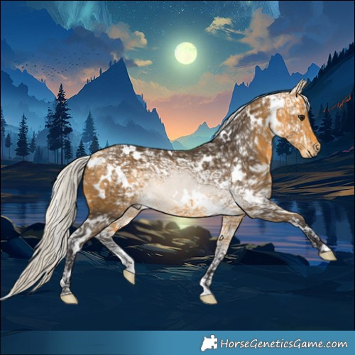 Horse Color:White Spotted Silver Buckskin Ice 