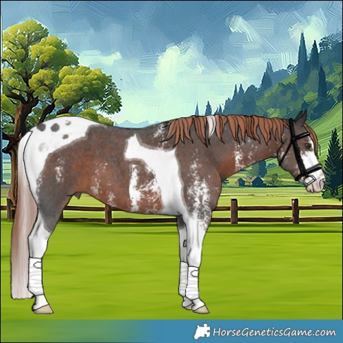 Horse Color:Liver Chestnut Sabino Tobiano 
