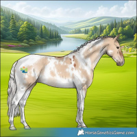 Horse Color:White Spotted Silver Bay Dun Tobiano 