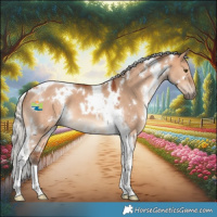 Horse Color:White Spotted Silver Bay Dun Tobiano 
