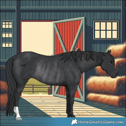 Horse Color:Black Rabicano 