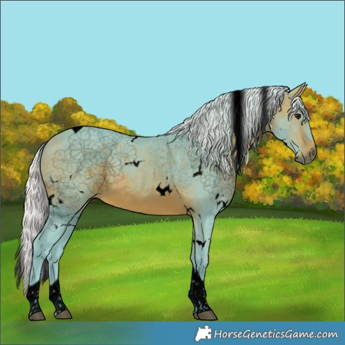 Horse Color:Void Watercolor White Spotted Silver Brown Tobiano 