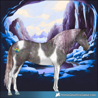 Horse Color:Painted Midnight Liver Red Dun Ice Tobiano 