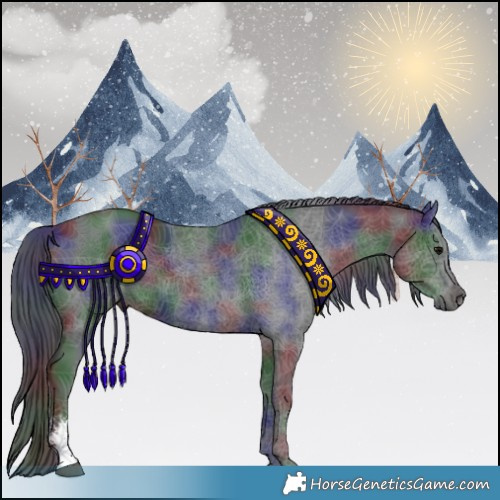 Horse Color:Nacre Black Sabino 