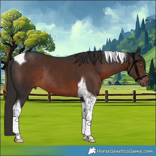 Horse Color:Liver Chestnut Tobiano Rabicano 