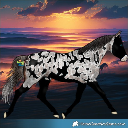 Horse Color:Bay Ice Roan Splash Appaloosa 