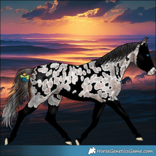 Horse Color:Bay Ice Roan Splash Appaloosa 