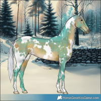 Horse Color:Watercolor White Spotted Silver Brown Mushroom 