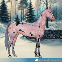 Horse Color:Watercolor White Spotted Bay Ice Dun Sabino