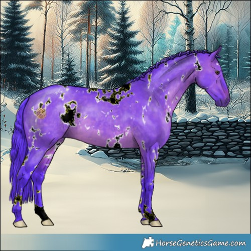 Horse Color:Watercolor White Spotted Brown Dun Mushroom 