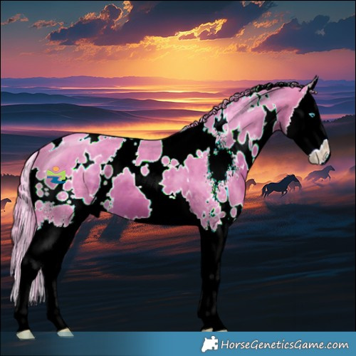 Horse Color:Watercolor White Spotted Brown Sabino Splash 