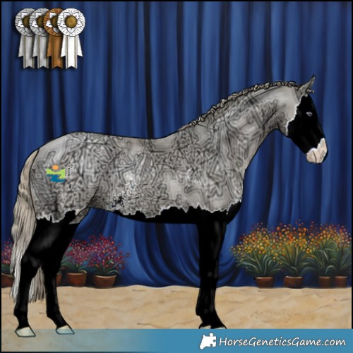 Horse Color:Watercolor Smoky Black Chinchilla Ice Pearl Sabino Splash 