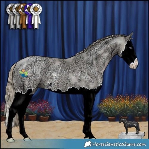 Horse Color:Watercolor Smoky Black Chinchilla Ice Pearl Sabino Splash 