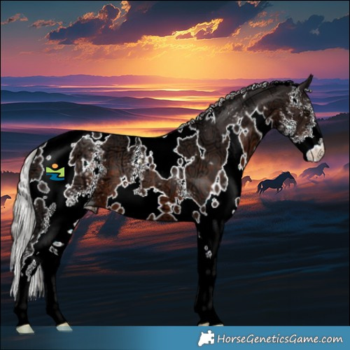 Horse Color:White Spotted Silver Brown Ice Sabino 