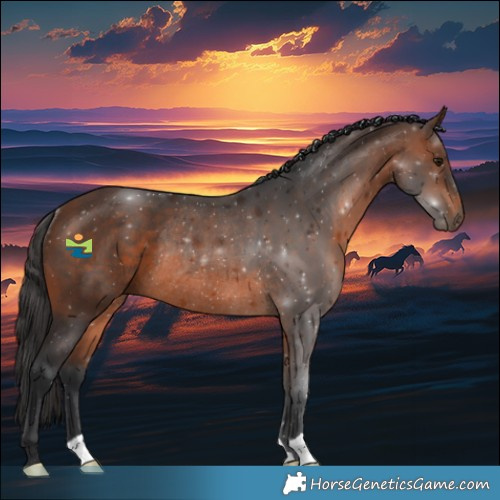 Horse Color:Brown Rabicano 