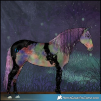 Horse Color:Void Painted Nacre Silver Smoky Black Tobiano