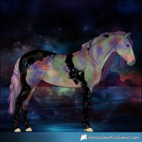 Horse Color:Void Painted Nacre Silver Smoky Black Tobiano 