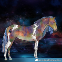 Horse Color:Painted Nacre Silver Buckskin Tobiano