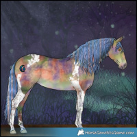 Horse Color:Painted Nacre Silver Buckskin Tobiano