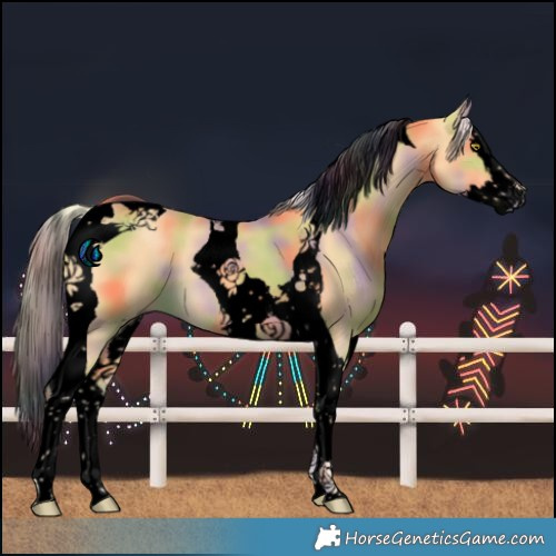 Horse Color:Void Nacre Palomino Splash Tobiano