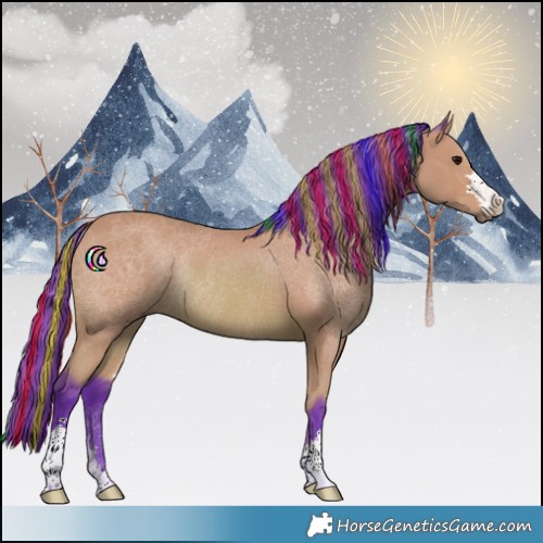 Horse Color:Painted Watercolor Bay Rabicano 