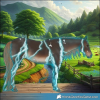 Horse Color:Thunderstruck White Spotted Liver Chestnut Rabicano