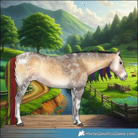 Horse Color:Painted Buckskin Ice Onyx Tobiano 