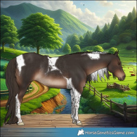 Horse Color:Liver Chestnut Tobiano Rabicano