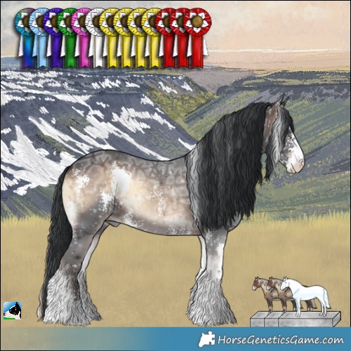 Horse Color:Brown Ice Onyx Sabino Brindle 
