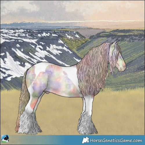 Horse Color:Nacre Perlino Ice Tobiano Rabicano 