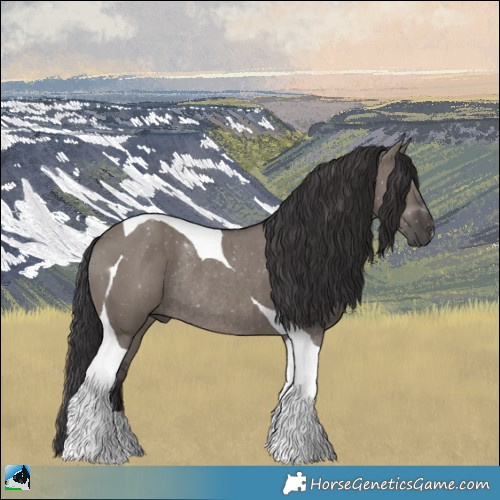 Horse Color:Smoky Grullo Mushroom Tobiano Rabicano Brindle 
