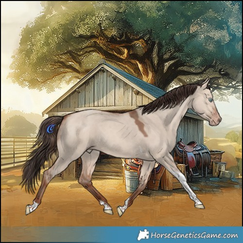 Horse Color:Amber Champagne Dun Sabino Tobiano 