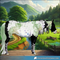 Horse Color:Watercolor Brown Ice Splash Tobiano Rabicano 